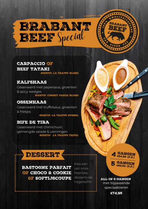 Brabant beef special menu